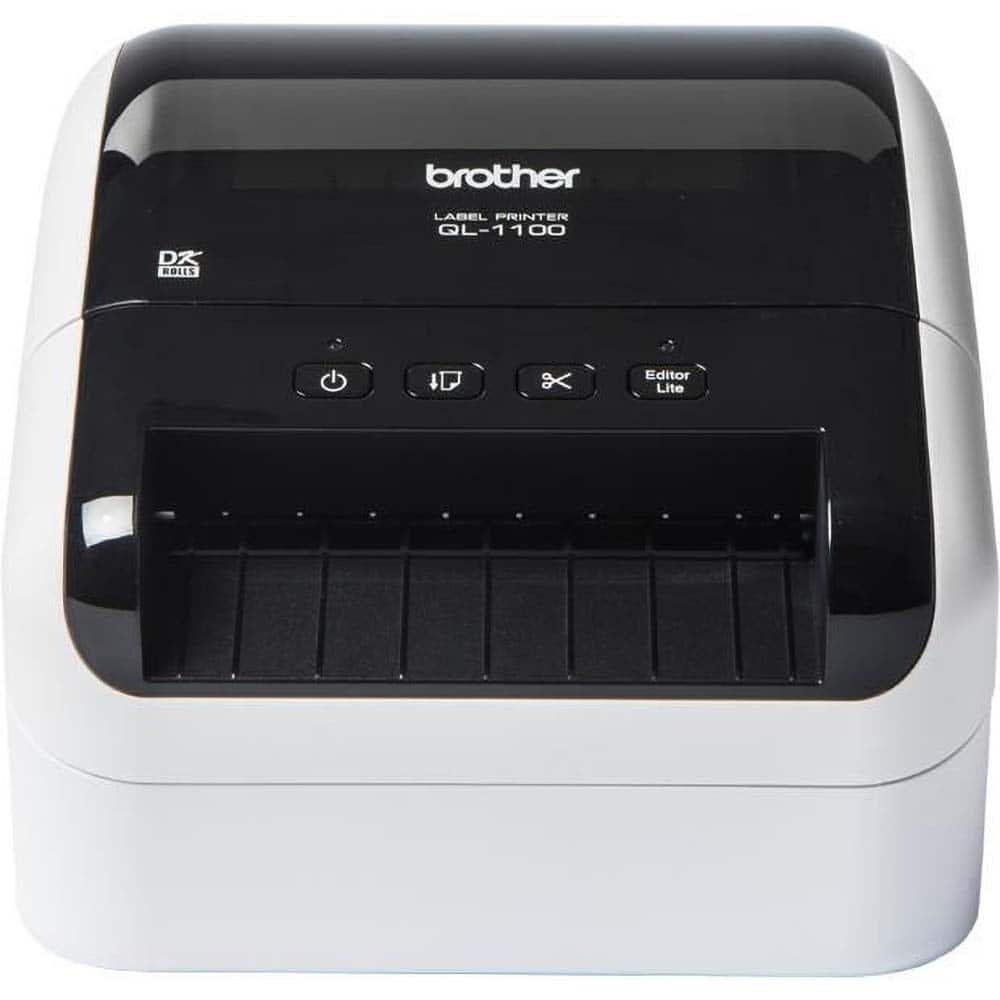 Brother - Electronic Label Makers; Type: Label Printer ; Power Source: 120V AC 60Hz ; Resolution: 300 x 300 ; Contents: Software; USB Cable; AC Adapter; Quick Setup Guide; Documentation; Starter Rolls - (41) Die-Cut Large Shipping Labels (DK-1247); 2.4 i - Exact Tool & Supply
