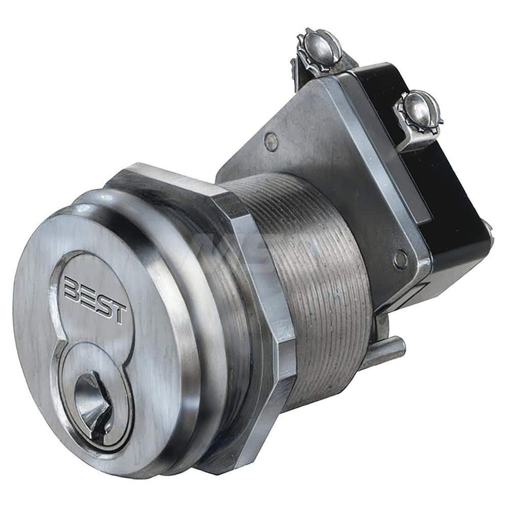 Key Switches; Switch Type: CAM Mount Electric Lock; Switch Sequence: On-Off; Contact Form: SPDT; Actuator Type: Switch; Key; Terminal Type: Screw; For Use With: Electrical Controls; Machines; Electrical Panels; Maximum Operating Temperature (F): 176; Hor
