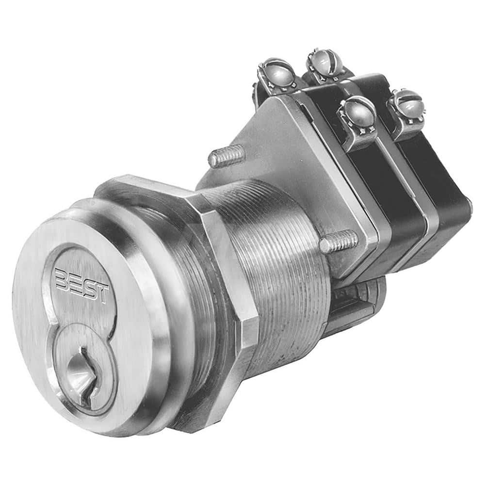 Key Switches; Switch Type: CAM Mount Electric Lock; Switch Sequence: On-Off; Contact Form: SPDT; Actuator Type: Switch; Key; Terminal Type: Screw; For Use With: Electrical Controls; Machines; Electrical Panels; Maximum Operating Temperature (F): 176; Hor