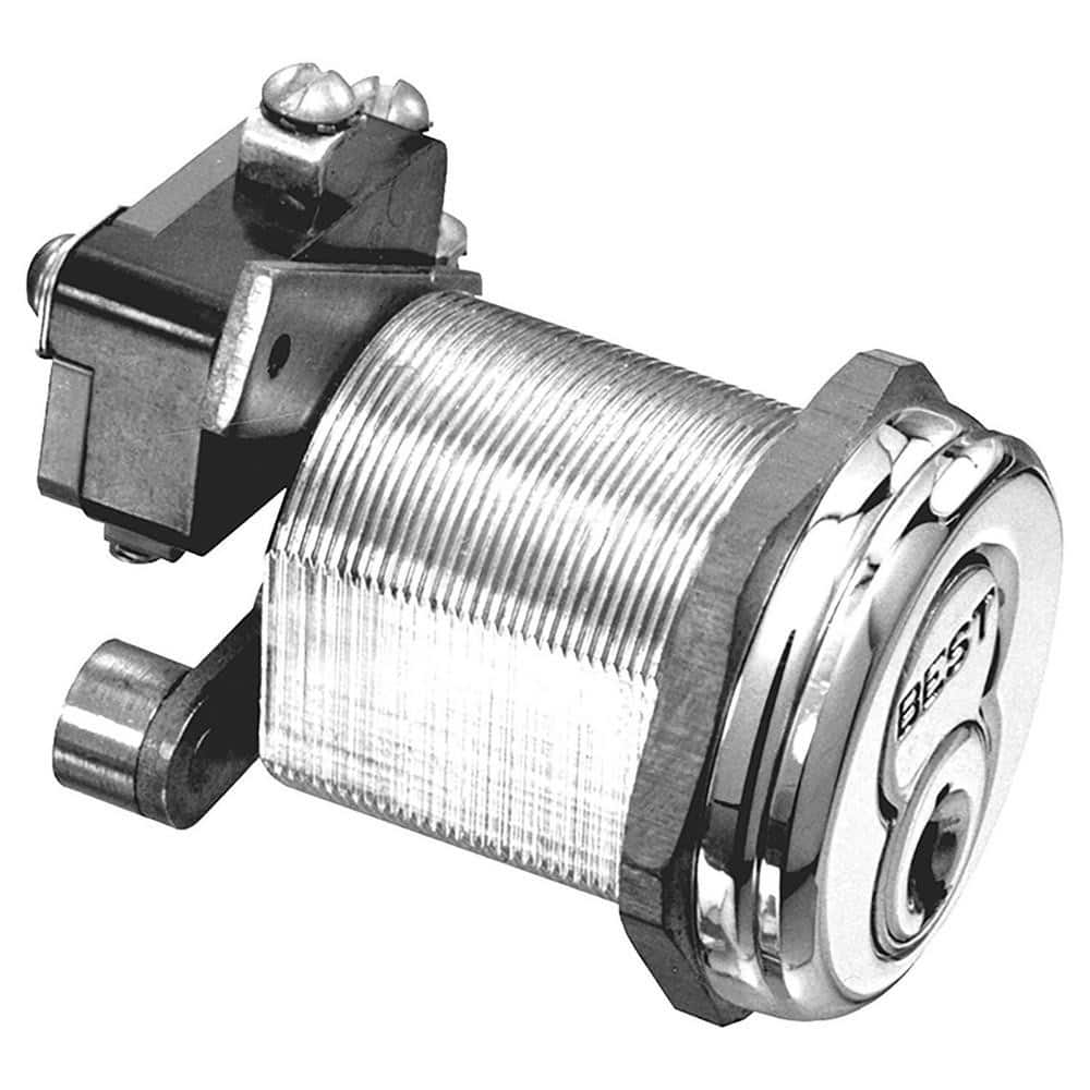 Key Switches; Switch Type: CAM Mount Electric Lock; Switch Sequence: On-Off; Contact Form: SPDT; Actuator Type: Switch; Key; Terminal Type: Screw; For Use With: Electrical Controls; Machines; Electrical Panels; Maximum Operating Temperature (F): 176; Hor