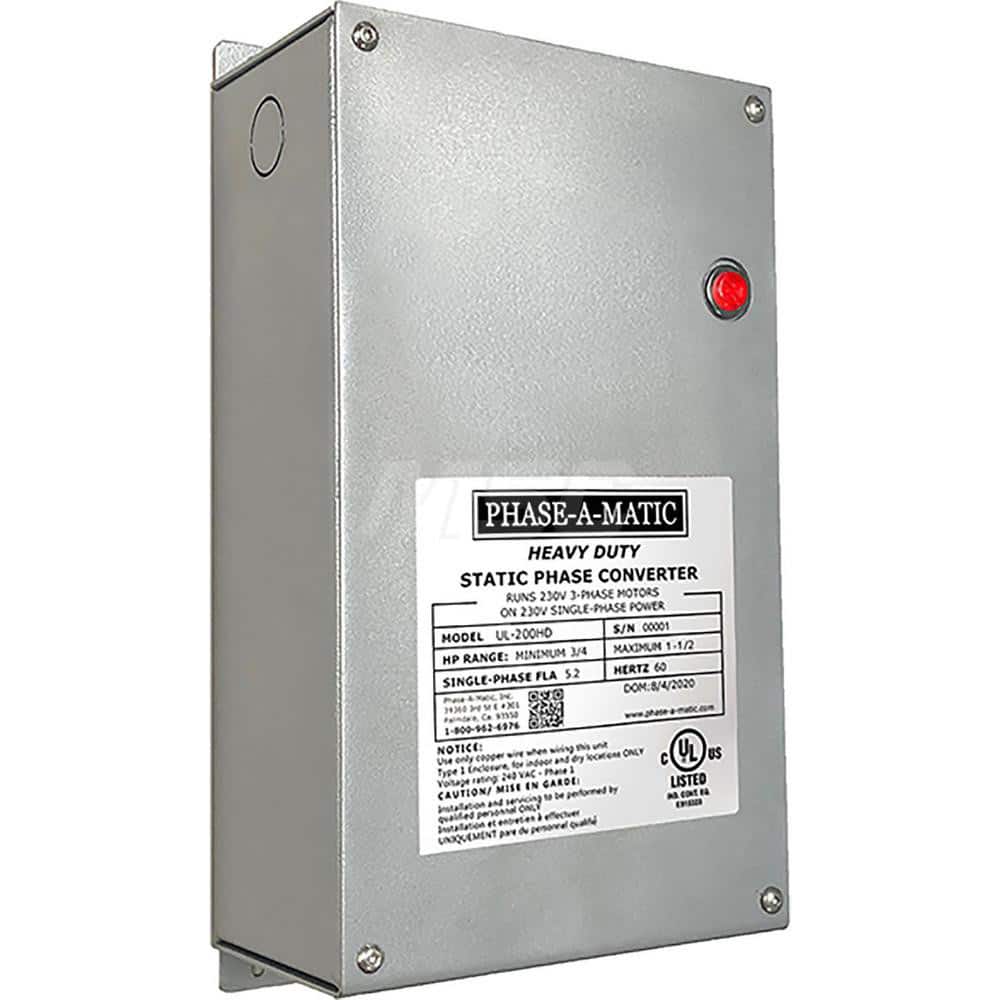 Static Phase converter. Single phase to 3 phase. Horse power range 3/4HP to 1 1/2HP HEAVY DUTY Static three phase converter