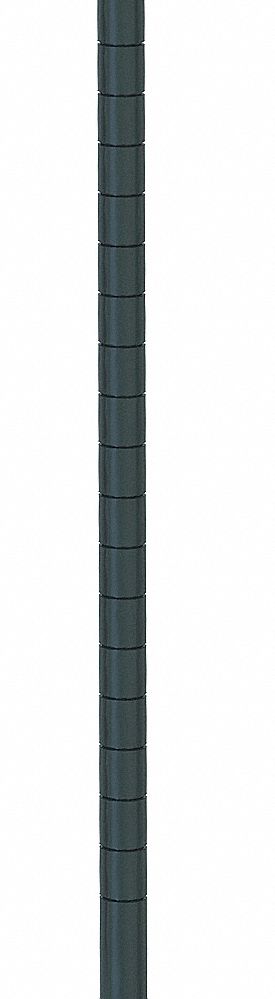 85-7/8" Smoked Glass Wire Shelf Post, Epoxy Finish, Leveling Feet Included: No