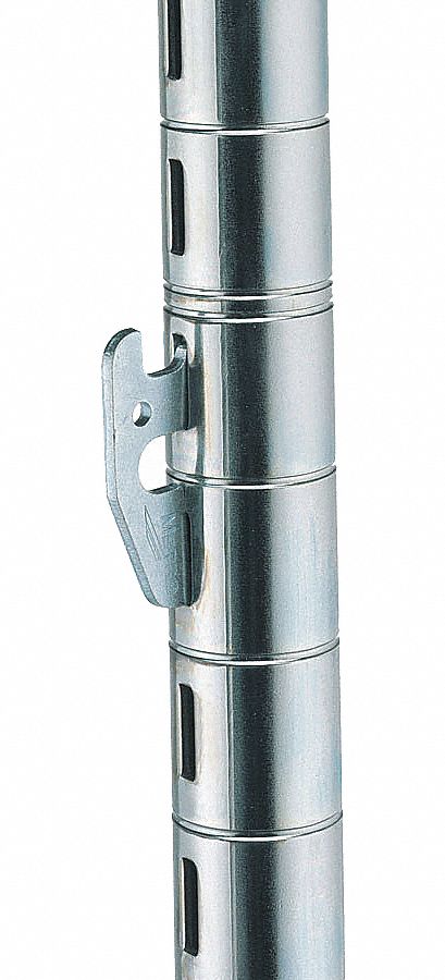 33-3/4" Silver Wire Shelf Post, Chrome Plated Finish, Leveling Feet Included: No
