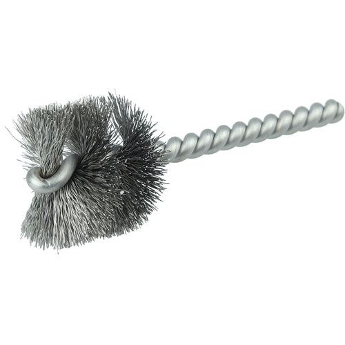 1-1/4″ Power Tube Brush, .008″ Stainless Steel Wire Fill, 1″ Brush Length - Exact Tool & Supply