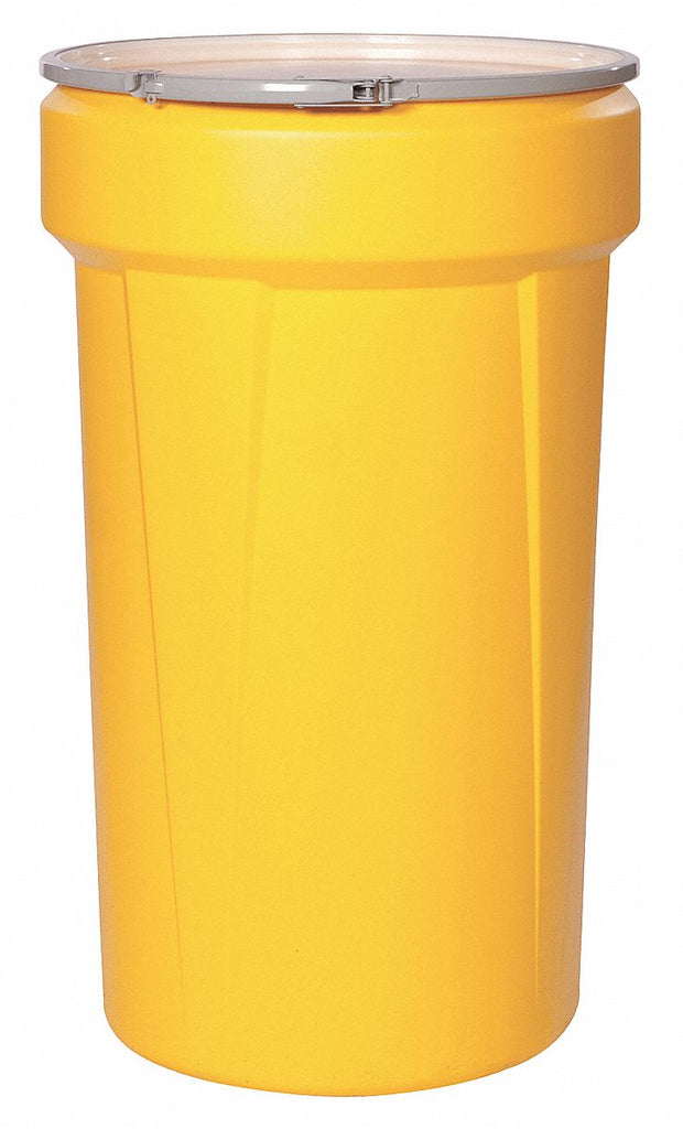 57 gal. Yellow Polyethylene Open Head Transport Drum