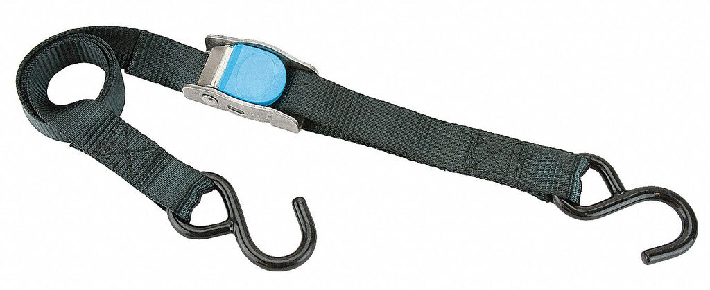 Bow Tie Down Strap, 3 ft.L x 1"W, 300 lb. Load Limit, Adjustment: Cam Buckle
