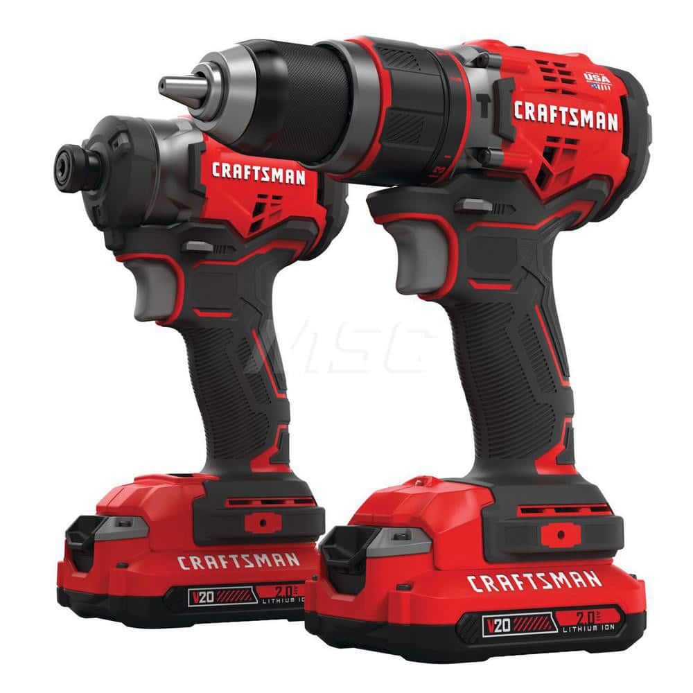 Cordless Tool Combination Kit: 20V CMCD721 Hammerdrill, CMCF820 Impact Driver, (2) CMCB202 V20 20V MAX 2.0Ah Lithium Ion Battery, V20 20V MAX Lithium Ion Charger, Storage Bag, Tool Bag