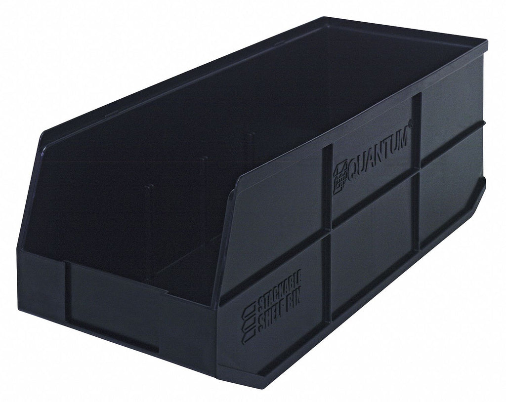 Shelf Bin, Black, 7"H x 20-1/2"L x 8-1/4"W, 1EA