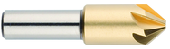 1" Size-1/2" Shank-60° HSS-TiN 6 Flute Chatterless Countersink - Exact Tool & Supply