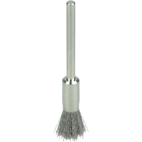 1/4″ Miniature Wire End Brush, .005″ Stainless Steel Fill, 1/8″ Stem - Exact Tool & Supply