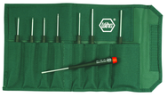 8 Piece - .028 - 1/8" - Precision Hex Inch Screwdriver Set In Canvas Pouch - Exact Tool & Supply