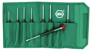 8 Piece - .050 - 5/32" - Precision Ball End Hex Inch Screwdriver Set in Canvas Pouch - Exact Tool & Supply