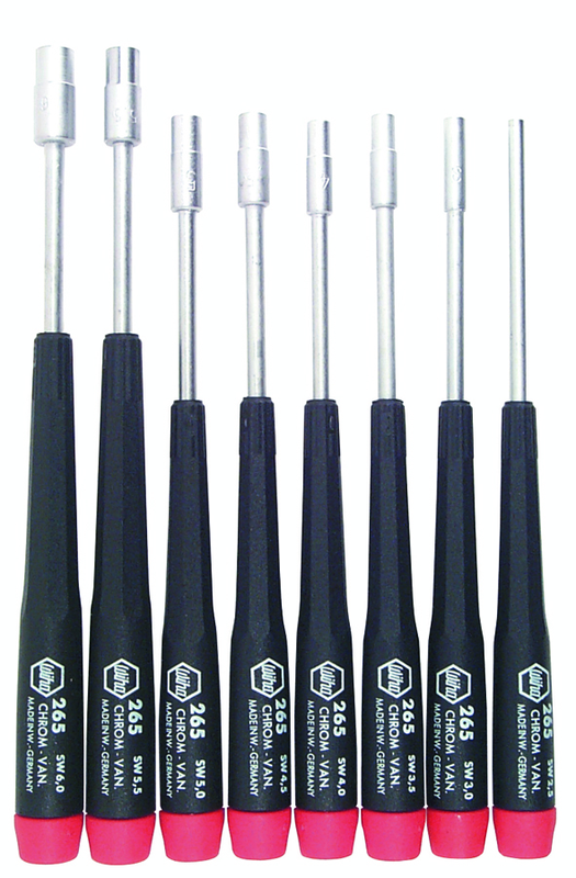 8 Piece - 2.5mm - 6.0mm - Precision Metric Nut Driver Set - Exact Tool & Supply