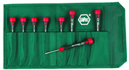 8 Piece - T1; T2; T3; T4; T5; T6; T7; T8 x 40mm - PicoFinish Precision Torx Screwdriver Set in Canvas Pouch - Exact Tool & Supply