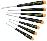 7 Piece - Precision ESD Safe Screwdriver Set - #27390 - Includes: Slotted 1.5 - 3.5 Phillips #00; 0; 1 - Exact Tool & Supply