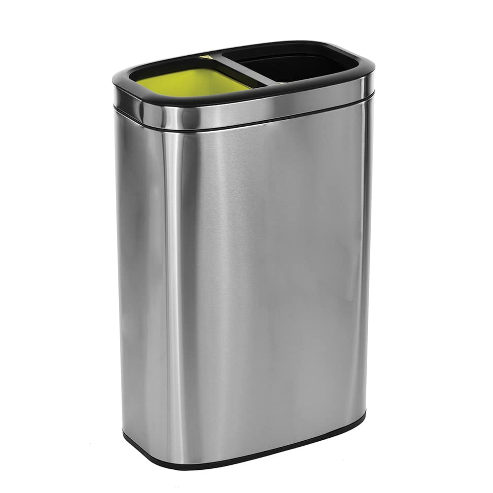 Alpine Industries - Trash Cans & Recycling Containers; Type: Trash Can ; Container Shape: Round ; Container Size: 40 L ; Container Graphics: None ; Color: Stainless Steel Brushed ; Finish: Smooth - Exact Tool & Supply
