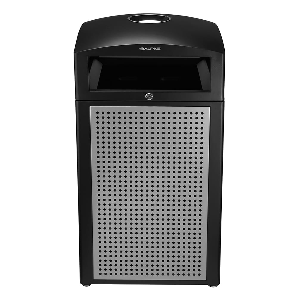 Alpine Industries - Trash Cans & Recycling Containers; Type: Trash Can ; Container Shape: Round ; Container Size: 40 gal. ; Container Graphics: None ; Color: Silver ; Finish: Smooth - Exact Tool & Supply