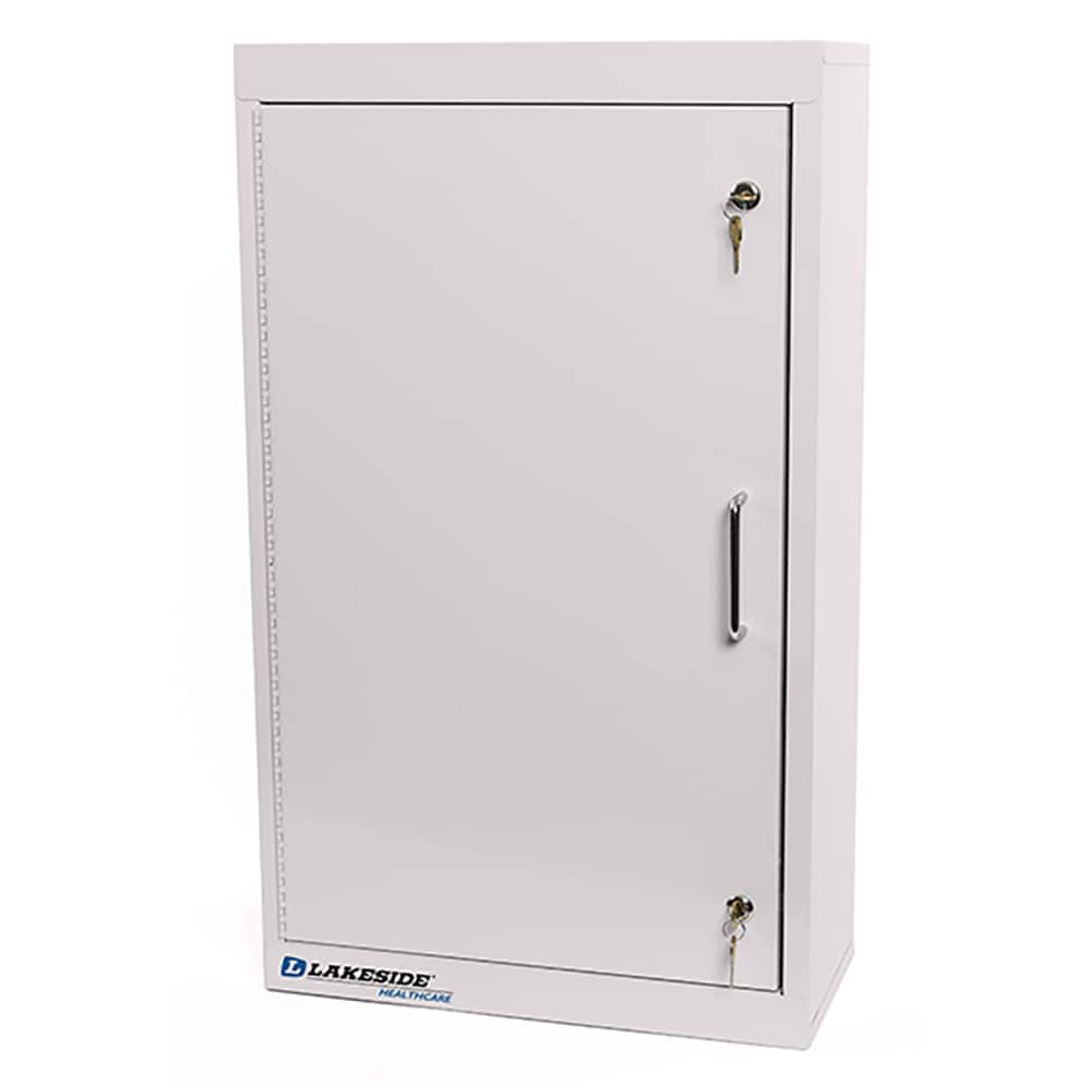 Lakeside - Medicine Cabinets; Mounting Style: Wall Mounted ; Material: Powder Coated Steel ; Height (Inch): 30 ; Width (Inch): 8 ; Depth (Inch): 18 ; Number of Shelves: 2 - Exact Tool & Supply