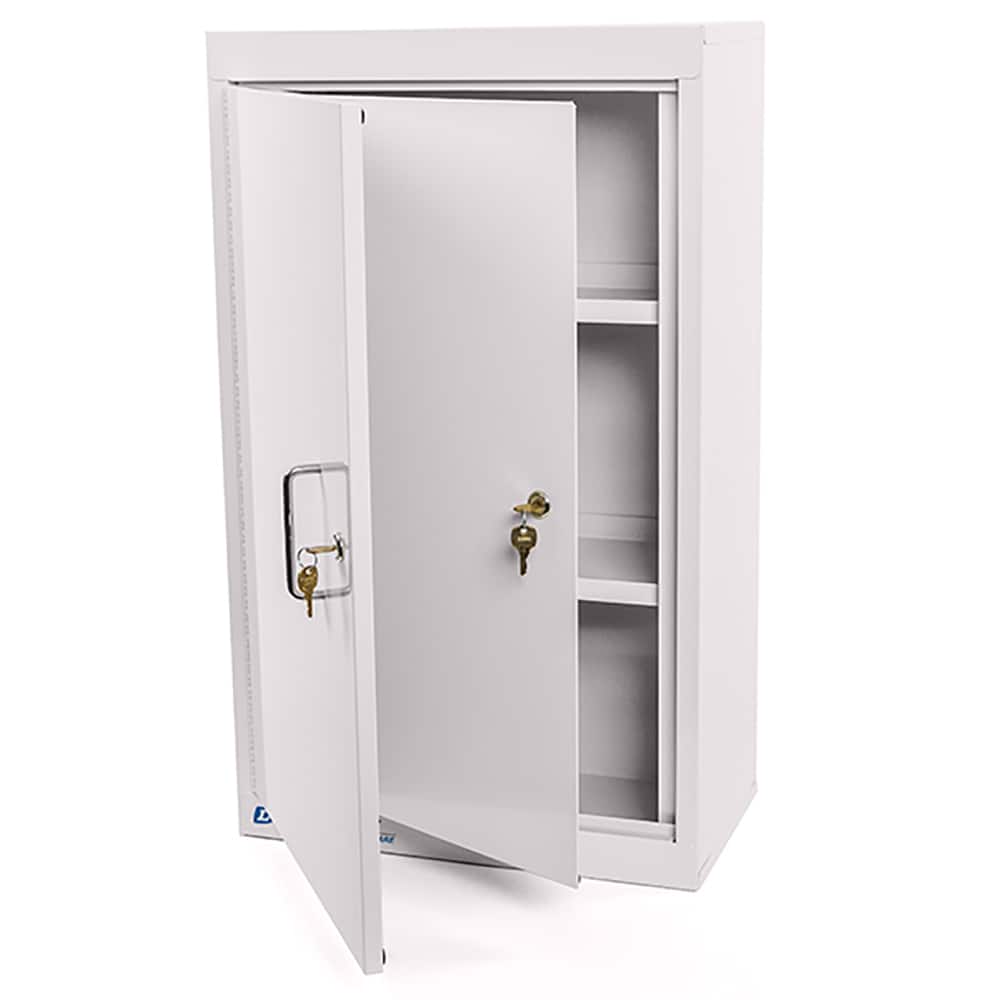 Lakeside - Medicine Cabinets; Mounting Style: Wall Mounted ; Material: Powder Coated Steel ; Height (Inch): 30 ; Width (Inch): 10 ; Depth (Inch): 18 ; Number of Shelves: 2 - Exact Tool & Supply