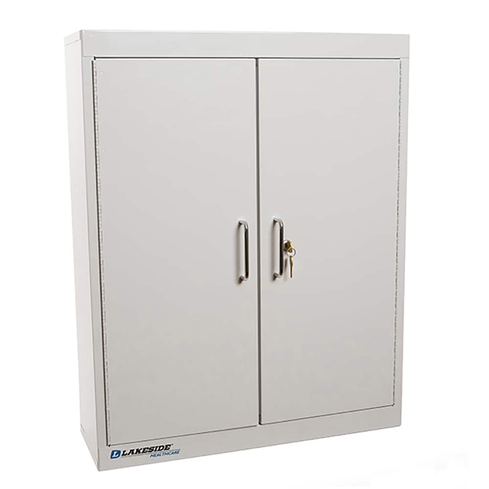 Lakeside - Medicine Cabinets; Mounting Style: Wall Mounted ; Material: Powder Coated Steel ; Height (Inch): 30 ; Width (Inch): 8 ; Depth (Inch): 24 ; Number of Shelves: 4 - Exact Tool & Supply