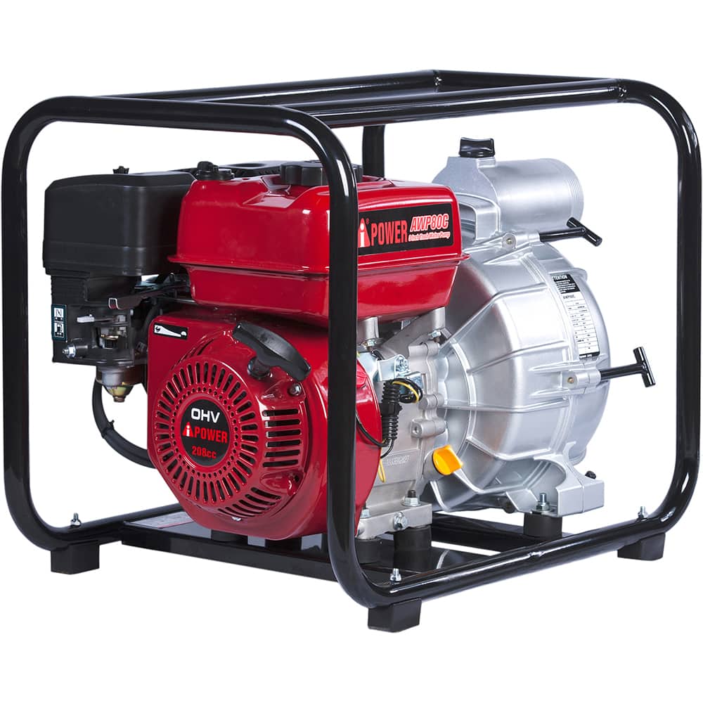 AI Power - Self-Priming Engine Pumps; Horsepower: 7 ; Engine Type: OHV ; Port Size: 3 ; RPM: 3600.000 ; Solids Handling: 2 ; Volute: AL - Exact Tool & Supply