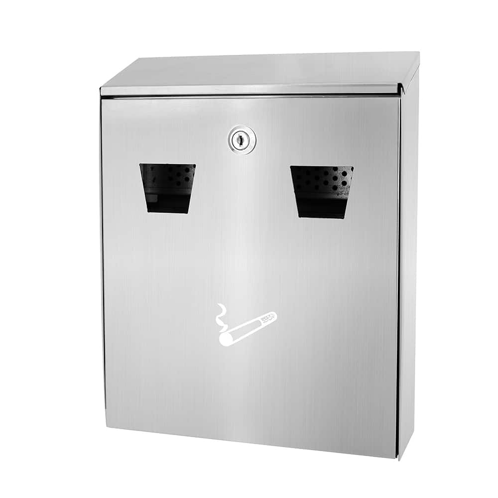 Alpine Industries - Cigarette-Waste Receptacles & Butt Cans; Type: Cigarette Disposal Station ; Material: Stainless Steel ; Wall Mount: Yes ; Height (Inch): 10.5 ; Width (Decimal Inch): 10.5000 ; Color/Finish: Stainless Steel - Exact Tool & Supply