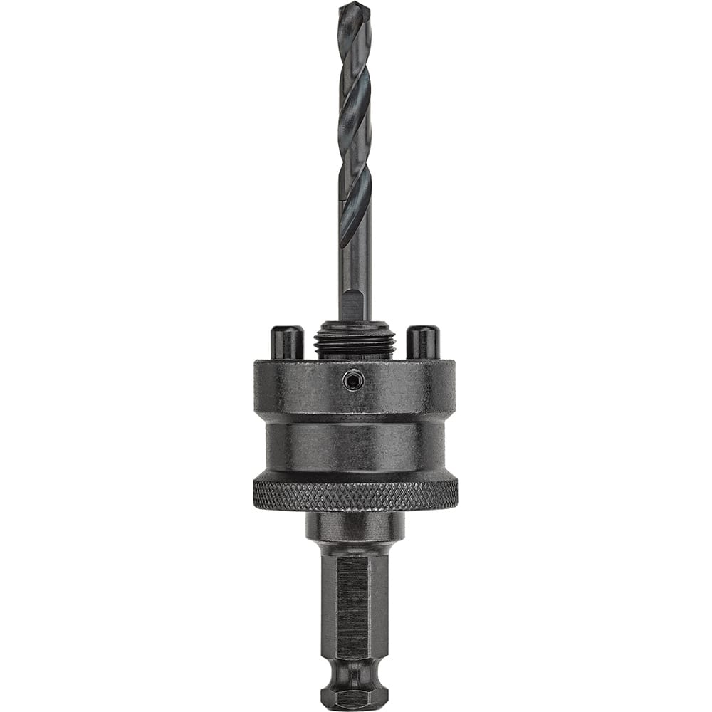 DeWALT - Hole-Cutting Tool Arbors; Tool Compatibility: Hole Saws ; Minimum Tool Diameter Compatibility (Inch): 9/16 ; Maximum Tool Diameter Compatibility (Inch): 1-3/16 ; Shank Type: Hex ; Shank Cross-Section Shape: Hex ; Integral Pilot Type: None - Exact Tool & Supply