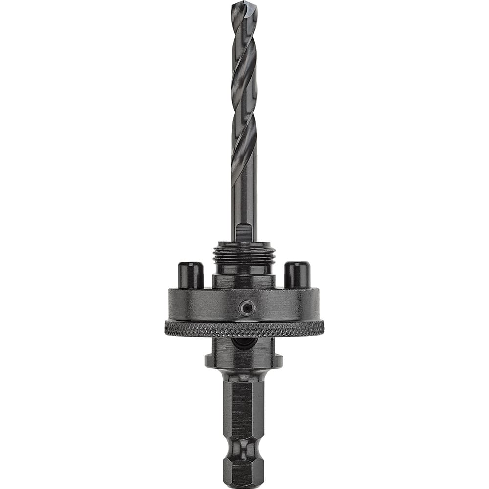 DeWALT - Hole-Cutting Tool Arbors; Tool Compatibility: Hole Saws ; Minimum Tool Diameter Compatibility (Inch): 9/16 ; Maximum Tool Diameter Compatibility (Inch): 1-3/16 ; Shank Type: Hex ; Shank Cross-Section Shape: Hex ; Integral Pilot Type: None - Exact Tool & Supply