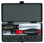 24 Piece - TorqueVario-S Handle 15-80 In/oz Micro Bit - #28593 - Includes: Slotted; Phillips; Torx® & Hex Inch Bits - Storage Box - Exact Tool & Supply