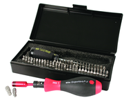 53 Piece - TorqueVario-S Handle 10-50 In/Lbs Handle - #28595 - Includes: Slotted; Phillips; Torx®; Hex Inch & Metric; Pozi; Torq Set and Triwing Bits - Storage Box - Exact Tool & Supply