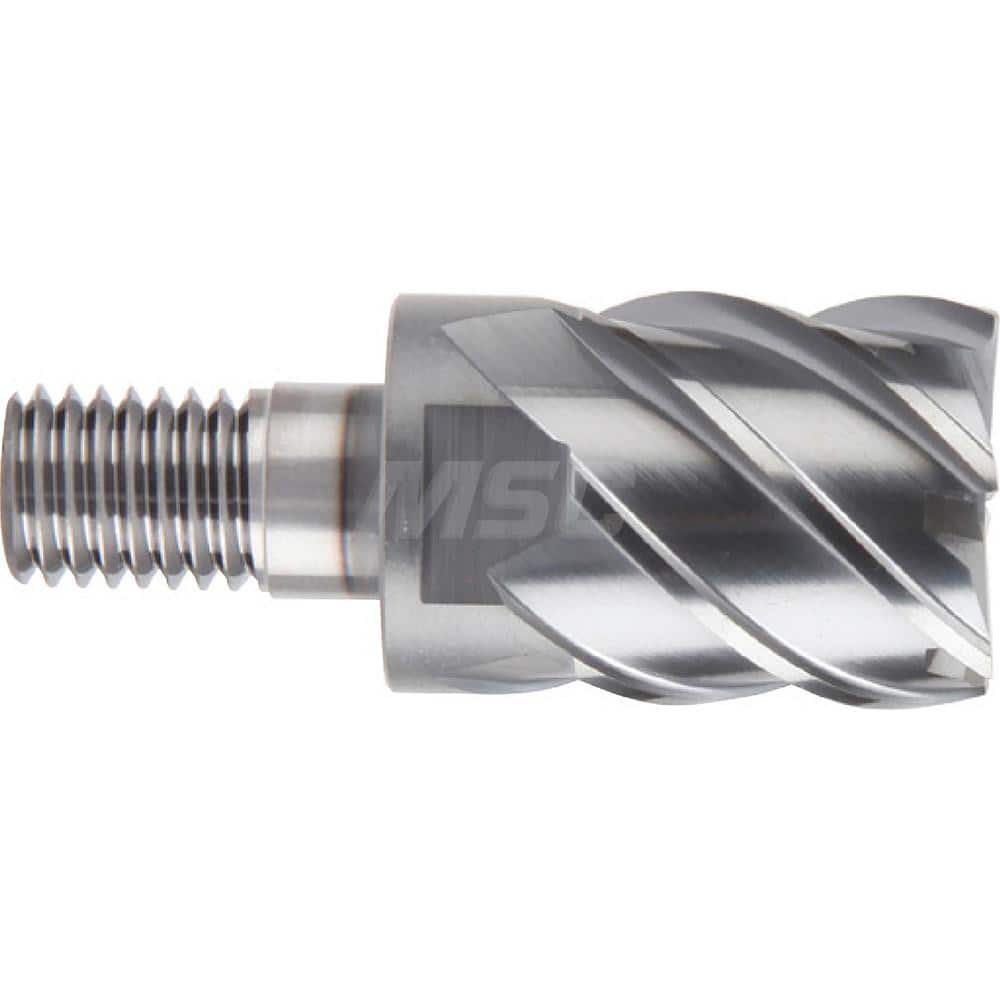 YG-1 - Square End Mill Heads; Mill Diameter (Inch): 3/8 ; Mill Diameter (Decimal Inch): 0.3750 ; Number of Flutes: 6 ; Length of Cut (Inch): 3/8 ; Length of Cut (Decimal Inch): 0.3750 ; Connection Type: M6 - Exact Tool & Supply