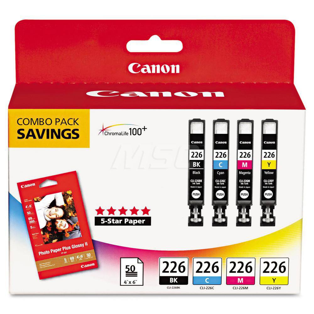 Canon - Office Machine Supplies & Accessories; Office Machine/Equipment Accessory Type: Ink & Paper Combo ; For Use With: PIXMA MX892 Wireless; PIXMA MG5320 Wireless Refurbished; PIXMA MG5220 Wireless Refurbished; PIXMA iP4920; PIXMA MG8120 Wireless; PIX - Exact Tool & Supply