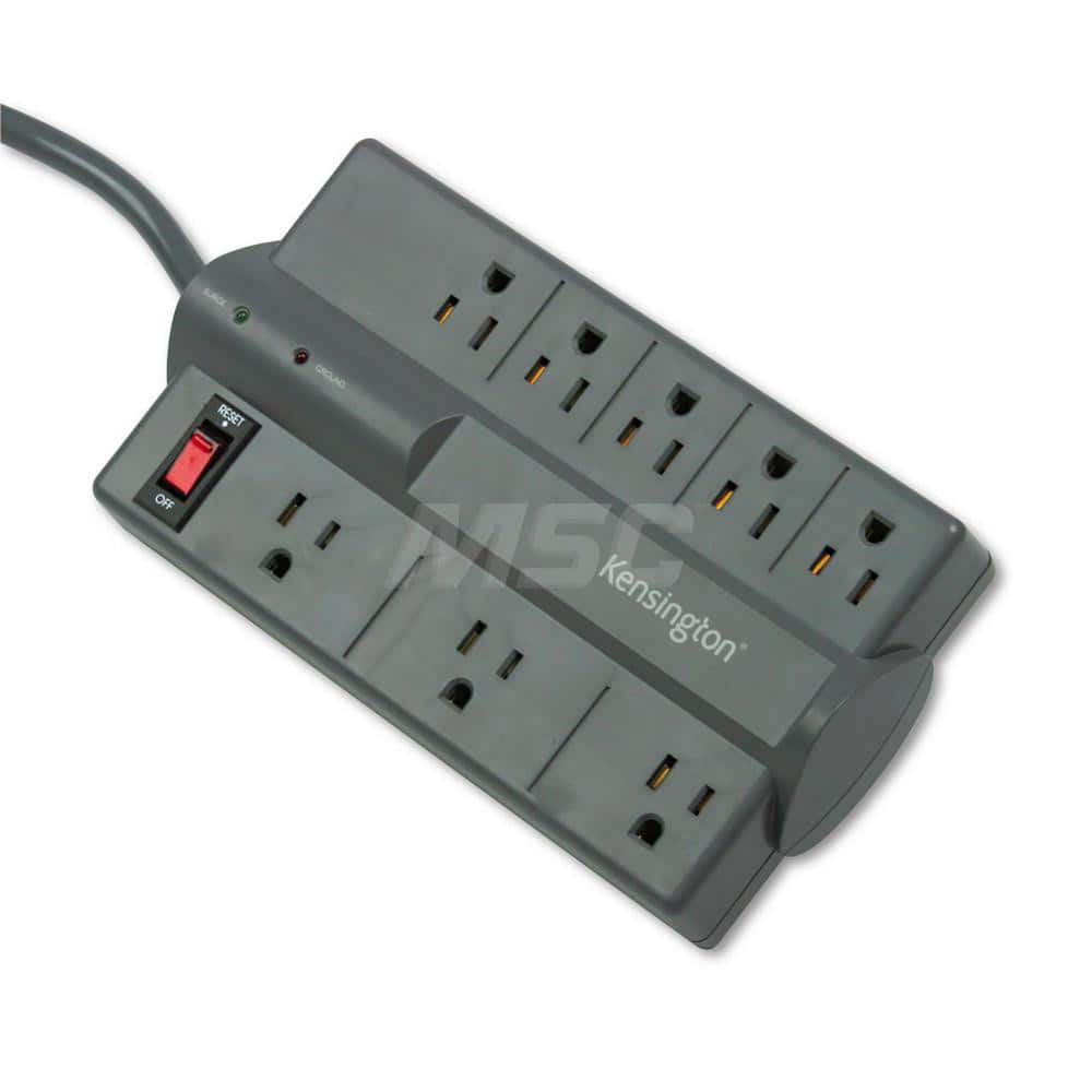 ACCO - Power Outlet Strips; Amperage: 15 ; Voltage: 120 ; Number of Outlets: 8 ; Material: ABS Plastic ; Mounting Type: Wall ; Cord Length (Feet): 6 - Exact Tool & Supply