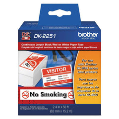 Brother - Office Machine Supplies & Accessories; Office Machine/Equipment Accessory Type: Label Tape ; For Use With: Brother QL800; QL810W; QL820NWB ; Color: Black; White - Exact Tool & Supply