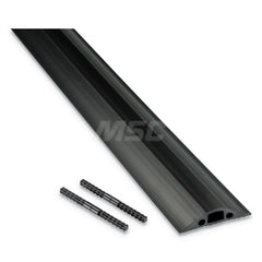 D-Line - On Floor Cable Covers; Cover Material: PVC ; Number of Channels: 1 ; Color: Black ; Overall Length (Feet): 30 ; Maximum Compatible Cable Diameter (Inch): 21/64 ; Overall Width (Decimal Inch): 2-5/8 - Exact Tool & Supply