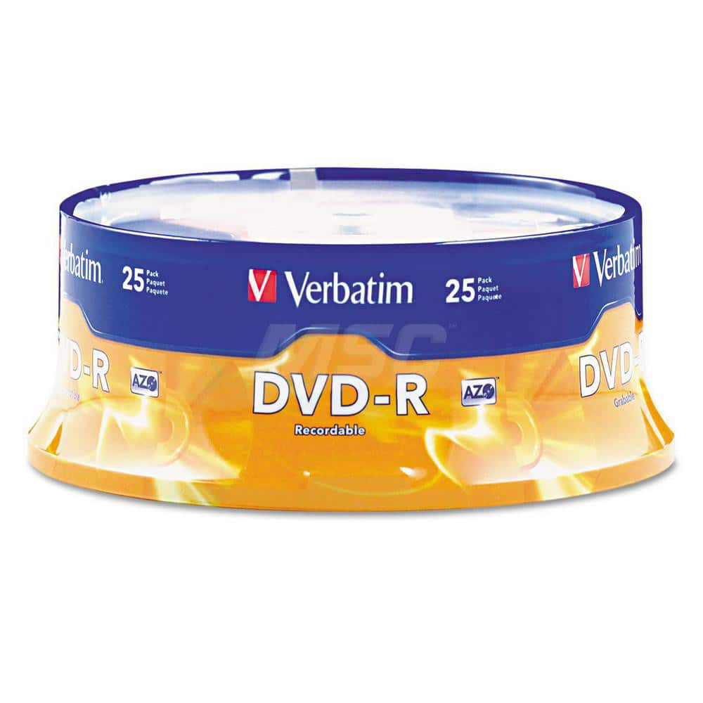 Verbatim - Office Machine Supplies & Accessories; Office Machine/Equipment Accessory Type: DVD+R Disc ; For Use With: 16X DVD-R Hardware; DVD-ROM Drives & DVD Video Players ; Color: Silver - Exact Tool & Supply
