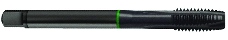 1/4-28 Dia. - 2B - 3 FL - Cobalt Plug Green Ring Tap - Blk-Ox FORM-B DIN 374 - Exact Tool & Supply