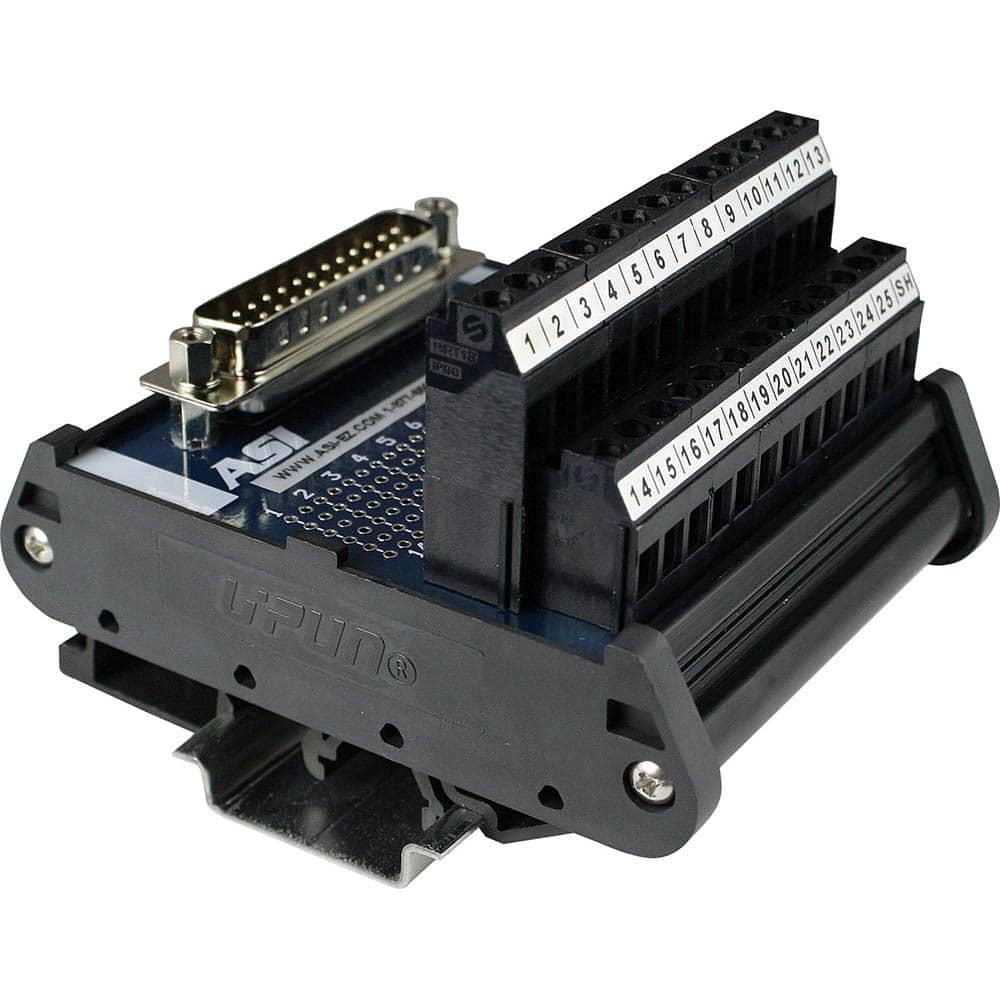 Automation Systems Interconnect - Interface Relay Modules; Input Amperage (mA): 0.01 ; Input Amperage: 0.01 ; Coil Voltage: 24 VDC ; Mounting Type: DIN Rail ; For Use With: Connecting 25 pin Male D-Sub Connector to Wire - Exact Tool & Supply