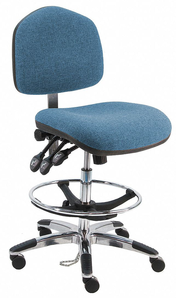 Fabric Ergonomic Chair with 21" to 31" Seat Height Range and 450 lb. Weight Capacity, Blue
