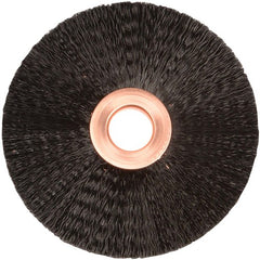 3″ Small Diameter Nylon Wheel, .010″ Crimped Black Fill, 1/2″ Arbor Hole - Exact Tool & Supply