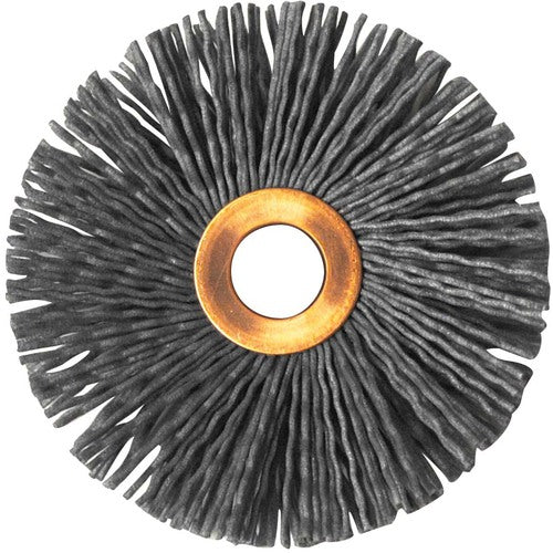 3″ Diameter-1/2″ Arbor Hole - Abrasive Nylon-Copper Center Straight Nylox Wheel - Exact Tool & Supply