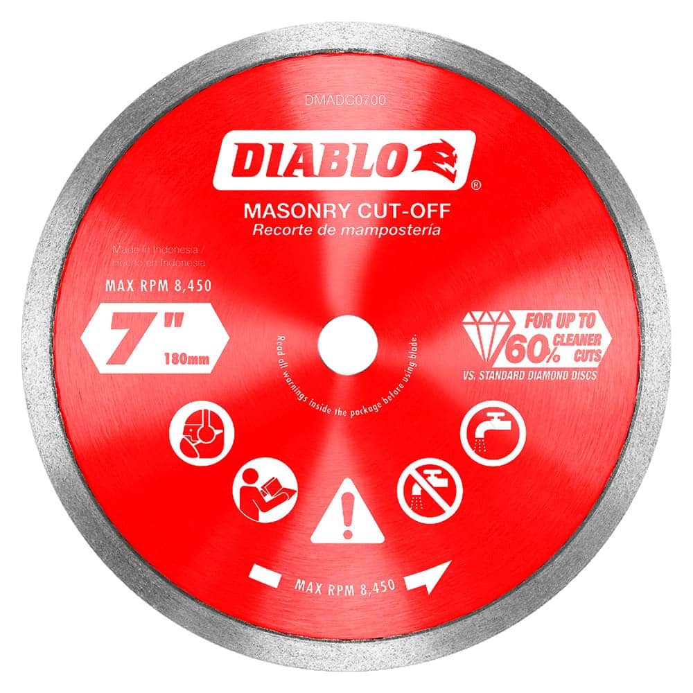 Freud - Wet & Dry-Cut Saw Blades; Blade Diameter (Inch): 7 ; Blade Material: Diamond-Tipped ; Arbor Style: Standard Round ; Arbor Hole Diameter (Inch): 5/8" ; Arbor Hole Diameter (Decimal Inch): 5/8" ; Application: Cutting Masonry - Exact Tool & Supply