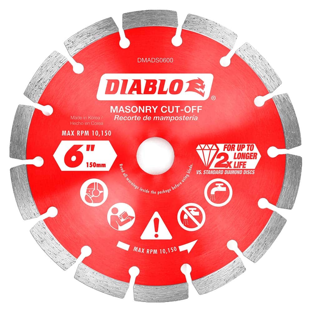 Freud - Wet & Dry-Cut Saw Blades; Blade Diameter (Inch): 6 ; Blade Material: Diamond-Tipped ; Arbor Style: Standard Round ; Arbor Hole Diameter (Inch): 5/8; 7/8 ; Arbor Hole Diameter (Decimal Inch): 5/8; 7/8 ; Application: Cutting Masonry - Exact Tool & Supply