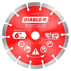 Freud - Wet & Dry-Cut Saw Blades; Blade Diameter (Inch): 6 ; Blade Material: Diamond-Tipped ; Arbor Style: Standard Round ; Arbor Hole Diameter (Inch): 5/8; 7/8 ; Arbor Hole Diameter (Decimal Inch): 5/8; 7/8 ; Application: Cutting Masonry - Exact Tool & Supply