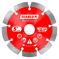 Freud - Wet & Dry-Cut Saw Blades; Blade Diameter (Inch): 5 ; Blade Material: Diamond-Tipped ; Arbor Style: Standard Round ; Arbor Hole Diameter (Inch): 0.7874; 5/8; 7/8 ; Arbor Hole Diameter (Decimal Inch): 0.7874; 5/8; 7/8 ; Application: Cutting Masonry - Exact Tool & Supply