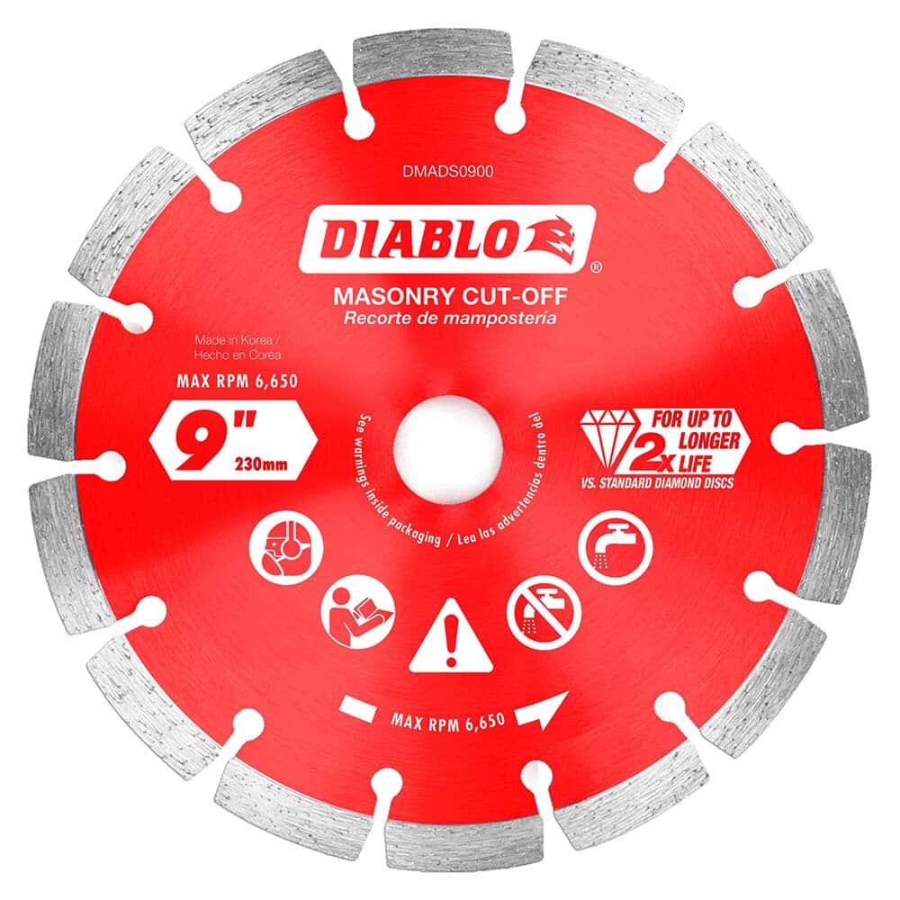 Freud - Wet & Dry-Cut Saw Blades; Blade Diameter (Inch): 9 ; Blade Material: Diamond-Tipped ; Arbor Style: Standard Round ; Arbor Hole Diameter (Inch): 5/8; 7/8 ; Arbor Hole Diameter (Decimal Inch): 5/8; 7/8 ; Application: Cutting Masonry - Exact Tool & Supply