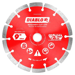 Freud - Wet & Dry-Cut Saw Blades; Blade Diameter (Inch): 9 ; Blade Material: Diamond-Tipped ; Arbor Style: Standard Round ; Arbor Hole Diameter (Inch): 5/8; 7/8 ; Arbor Hole Diameter (Decimal Inch): 5/8; 7/8 ; Application: Cutting Masonry - Exact Tool & Supply