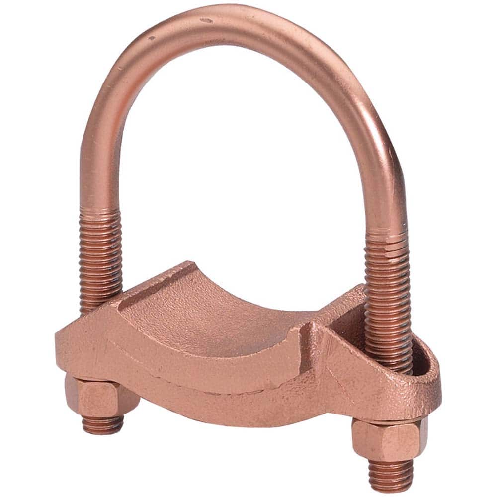 Burndy - Grounding Clamps; Clamp Type: Grounding Clamp ; Compatible Rod Diameter (Inch): 2-2-3/8 ; Maximum Compatible Pipe Size (Inch): 2 ; Overall Length (Inch): 4-1/4 ; Overall Length (Decimal Inch): 4-1/4 ; Material: Copper Alloy - Exact Tool & Supply