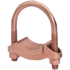 Burndy - Grounding Clamps; Clamp Type: Grounding Clamp ; Compatible Rod Diameter (Inch): 1-3/8-1-1/2 ; Maximum Compatible Pipe Size (Inch): 1-1/4 ; Overall Length (Inch): 3-1/2 ; Overall Length (Decimal Inch): 3-1/2 ; Material: Copper Alloy - Exact Tool & Supply