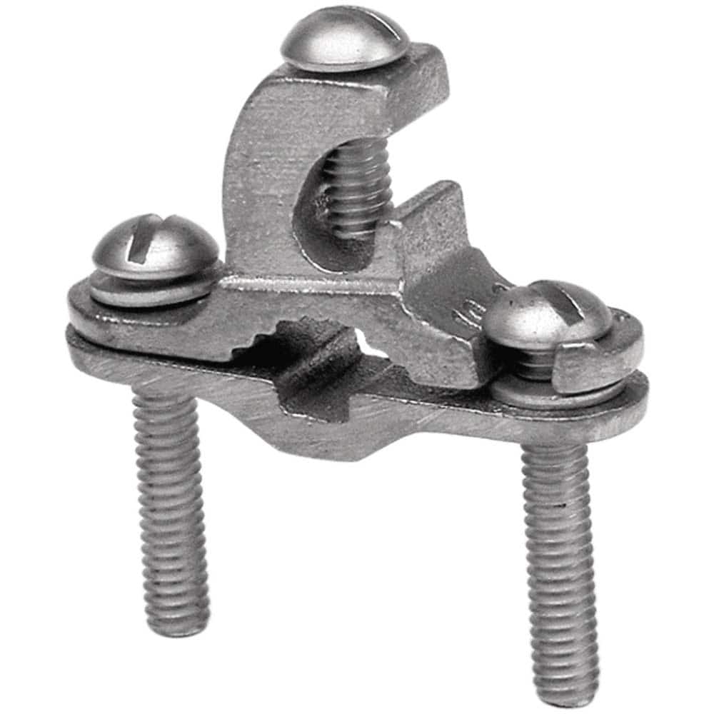 Burndy - Grounding Clamps; Clamp Type: Grounding Clamp ; Compatible Rod Diameter (Inch): 3/8-1 ; Minimum Compatible Pipe Size (Inch): 1/2 ; Maximum Compatible Pipe Size (Inch): 1 ; Compatible Wire Size (AWG): 10-2 ; Overall Length (Inch): 2.28 - Exact Tool & Supply